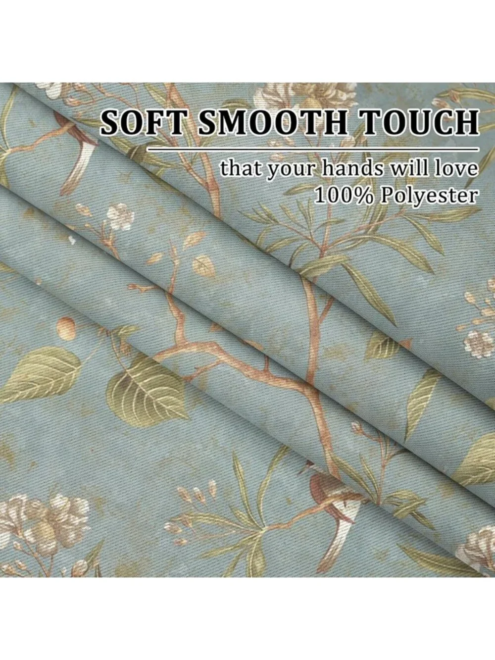 Vintage Floral Blackout Curtains 42x84 Inch, Grommet Drapes for Bedroom & Living